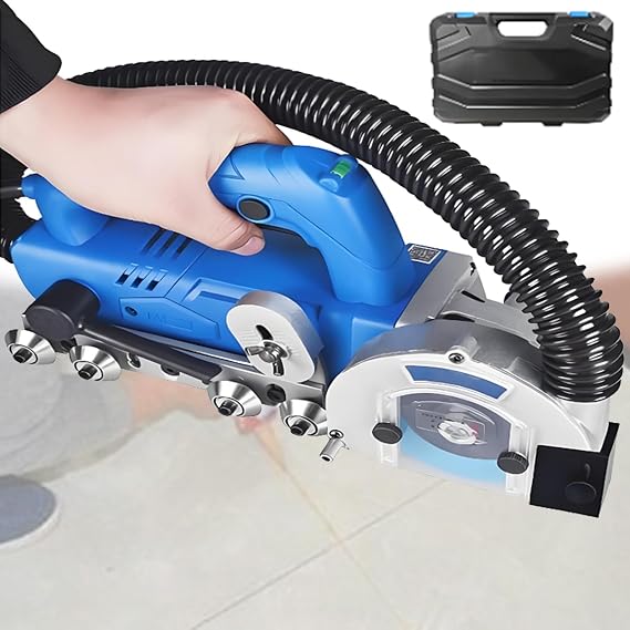 Professional Grout Removal Machine for Renovation, 1200W Tile Grout Cleaning Machine Electric Grout Removal Tool for Shower Tiles, Tile Floor - Adjustable Cutting Depth B