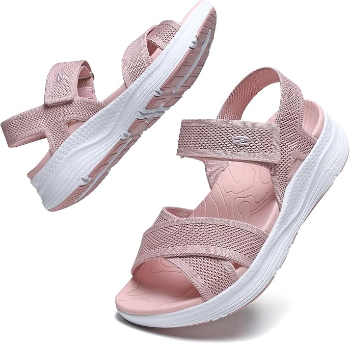 Bravover Womens Orthopedic Walking Sandals Comfortable Plantar Fasciitis Arch Support with Ultra lightweight Adjustable Strap Sandals for Summer Beach