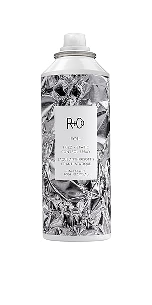 R + Co Foil Frizz & Static Control Spray ، يزيل التجعد ، ينعم الشعر