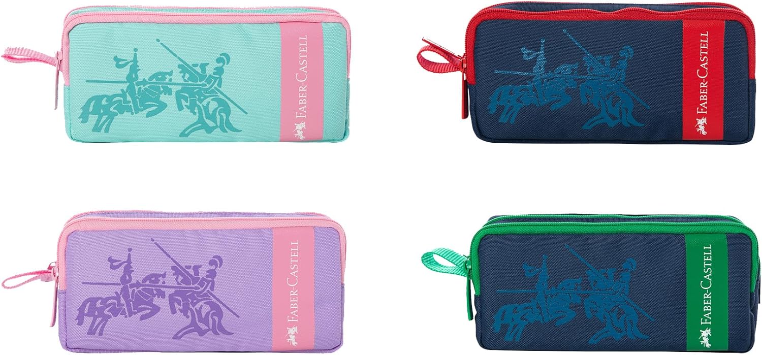 FABER-CASTELL Line Pencil Bag Double Eyed, color will be sent randomly, 1pc
