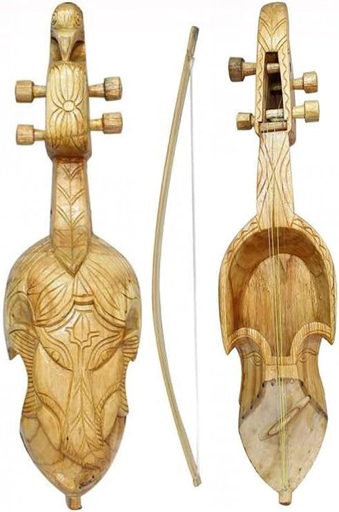 Sarangi التقليدية النيبالية آلة موسيقية شعبية منحوتة باليد للعب المباشر Gaine Sarangi 21 IN Large - Great for Play Professionals، Learn Music & Decorations
