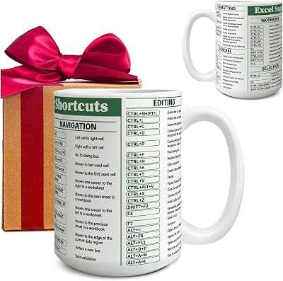 Funny Excel Mug - Cheat Sheet Gifts for Women Men Accountant, Group excel Super Shortcut gift for Office Work, Unique Christmas Birthday Gift for accountants CPA CFO Analysts-328