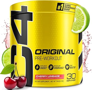 Cellucor C4 Original Pre Workout Powder Cherry Limeade | فيتامين C لدعم المناعة | طاقة ما قبل التمرين الخالية من السكر للرجال والنساء | 150mg Caffeine + Beta Alanine + Creatine | 30 حصص