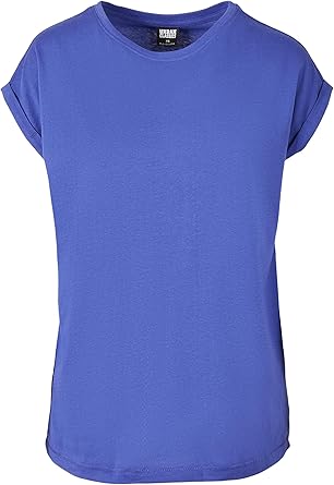 Urban Classics Ladies - قميص الكتف الممتد الأزرق الأرجواني - XS
