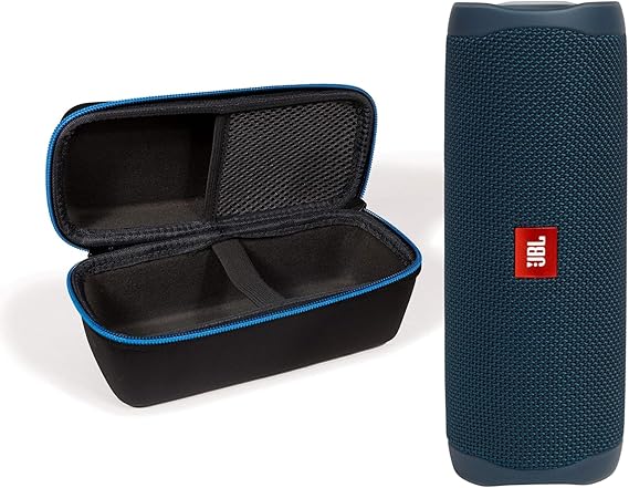 JBL Flip 5 (Blue) + حزمة مع divvi! حالة هارديل الواقية
