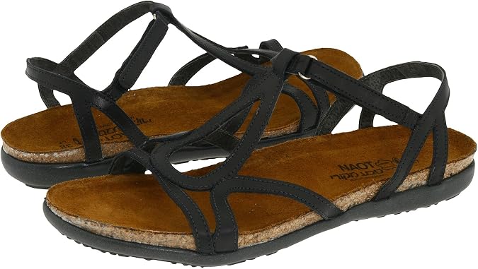 NAOT Footwear Womens Dorith Sandal with Cork Footbed and Arch Support Footbed - Adjustable Sandal With Backstrap - Comfort and Support Lightweight and Perfect for Travel - Narrow to Medium Fit