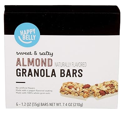 Amazon Brand - Happy Belly Sweet & Salty ، Almond Granola Bars ، 1.2 Oz ، 6 Count