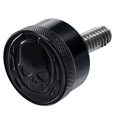 Fenrir Motorcycle Seat Anti Theft Bolt Security Screw Kit 304 Stainless Steel Metal Engraving Skull Horseshoe Motif Compatible with Harley Davidson 1997-Now Sportster Softail Dyna Touring 809-Y010