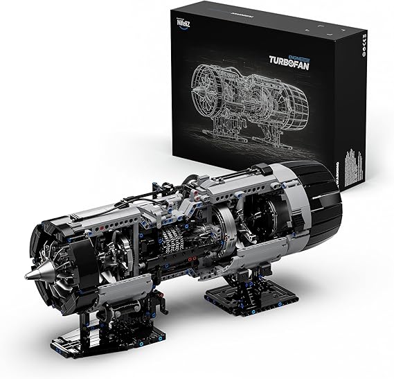 مجموعة بناء محرك Nifeliz Turbofan، نموذج التحدي الهندسي لهواة الجمع البالغين، مشروع العلوم الفيزيائية وقطعة العرض (2216 قطعة، NF10317)