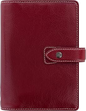 Filofax Malden Personal Size Burgundy Buffalo Leather Organizer Weekly Planner Bundle with DiLoro Ballpoint Pen (Burgundy 2026 with Pen, Personal Paper Size 6.73" x 3.74")