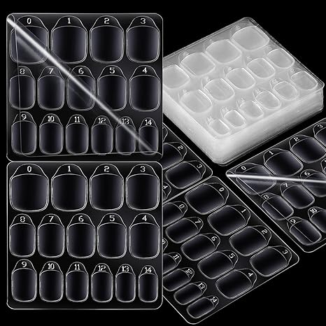 Teenitor 300 pcs علامات التبويب لاصق الأظافر للصحافة على الأظافر، 15 أحجام علامات التبويب لزجة الأظافر للأظافر الصحافة على ملصقات الأظافر، ملصقات غراء الأظافر الصحافة على علامات التبويب لزجة، 20 ورقة