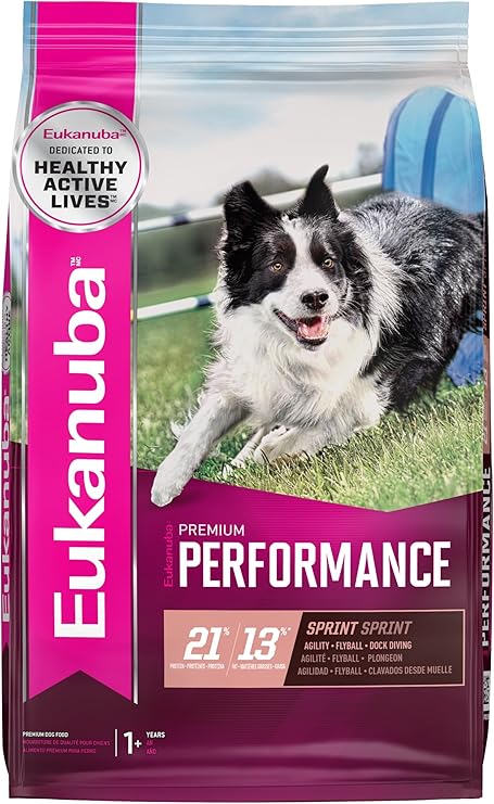 طعام الكلاب الجاف Eukanuba Premium Performance 21/13 Sprint للبالغين، كيس 28 رطلاً