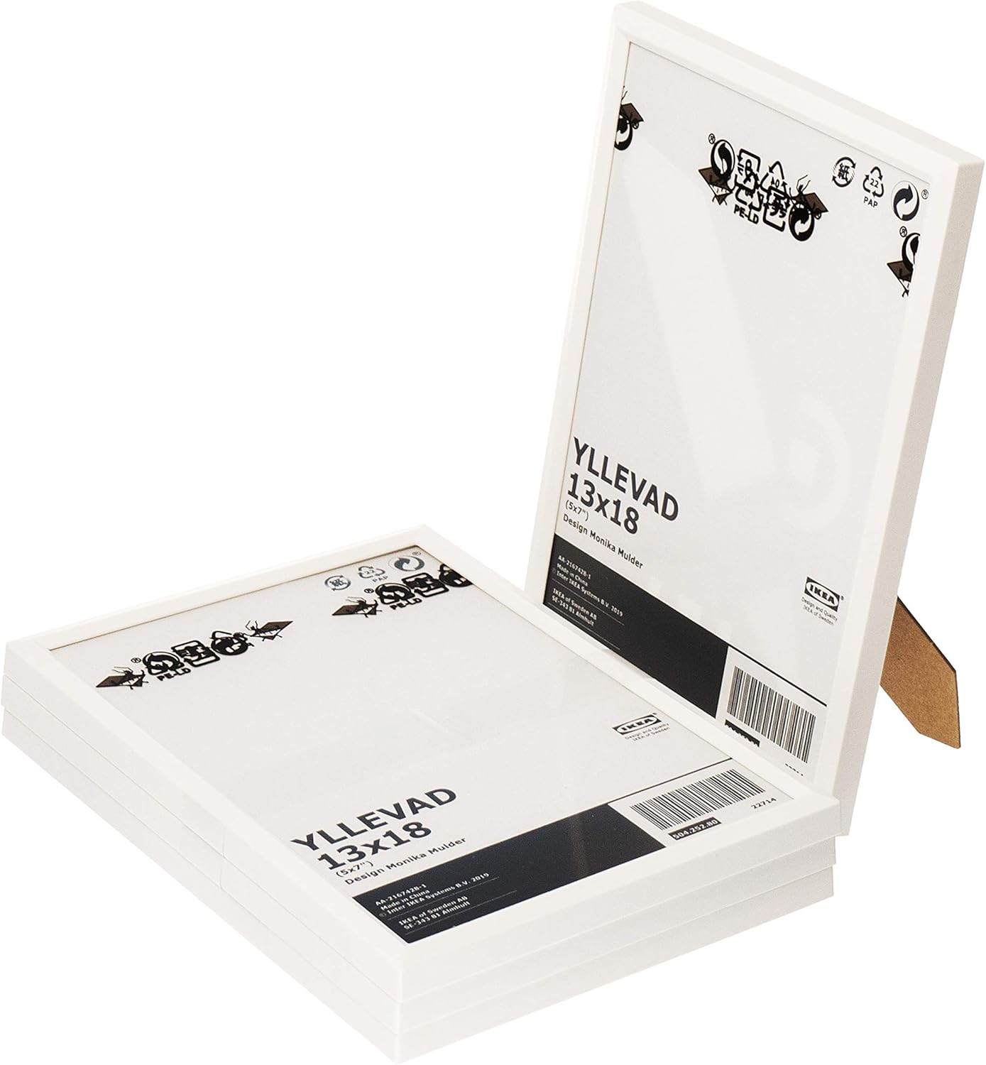 Ikea Yllevad resim çerçevesi. 4 ADET, 13 x 18 cm, hafif, plastik ve karton, beyaz