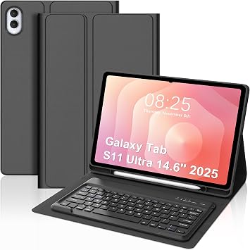 Touch Keyboard Case for Samsung Galaxy Tab S11 Ultra 14.6 Inch 2025, Galaxy Tablet S11 Ultra Case Keyboard with Trackpad, 7-Colors Backlit Keypad with S Pen Holder for Samsung Tab 14.6'', Green