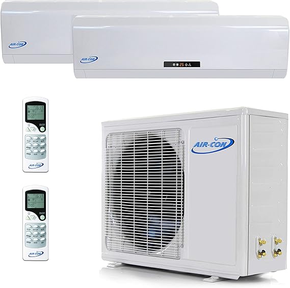 2 منطقة Mini Split - 12000 + 12000 مكيف هواء بدون نظام - منطقة Mini Split مسبقة الشحن مزدوجة - جودة فائقة - قطع غيار الولايات المتحدة الأمريكية ودعم رائع
