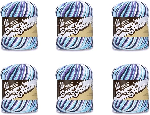 Lily Sugar'N Cream Super Size Moondance Yarn - 6 Pack of 85g/3oz - Cotton - 4 Medium (Worsted) - 150 Yards - Knitting/Crochet