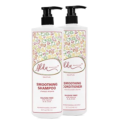 Smoothing Shampoo & Conditioner with Keratin and Collagen for All Hair Types, SULFATE FREE 32 fl oz each Protects Color and Repair - Panthenol, Vitamins & Jojoba Oil Combo Set