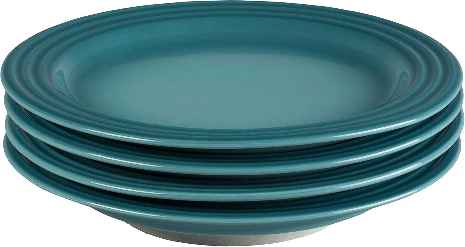 مجموعة أدوات حجرية Le Creuset من لوحات سلطة 4 ، 8.5 بوصة لكل منها ، منطقة البحر الكاريبي
