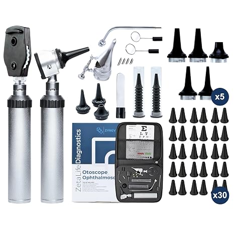 Zyrev ZetaLife ENT Diagnostic Kit with Extra 5 Reusable and 30 Disposable Specula Tips (Regular)