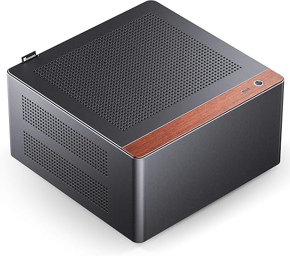 حافظة كمبيوتر JONSBO NV10 MINI ITX سوداء،سبائك الألومنيوم مع حافظة سطح مكتب مزينة بالجوز،متوافقة مع 1U Flex PSU، وحدة معالجة رسومات منخفضة المستوى، حافظة مدمجة ومحمولة سعة 4.5 لتر، مع كابل ممتد PCI-E 4.0، أسود