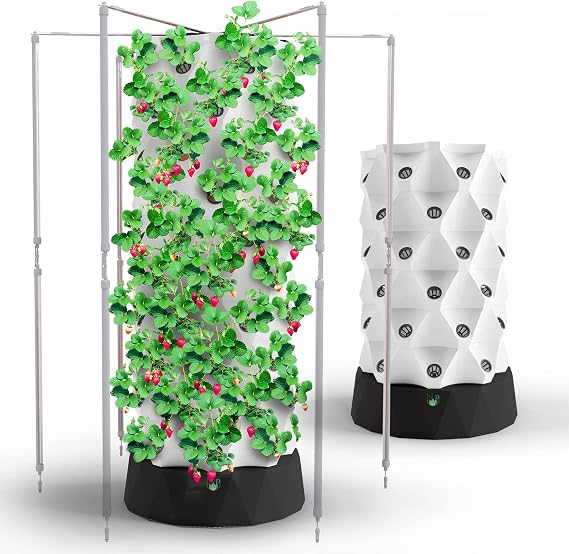 Nutraponics Hydroponic Systems - حديقة برج هوائية مع أضواء LED تنمو - نظام زراعة غذاء للبستنة الداخلية - زراعة الأعشاب والفواكه وأمبير. خضروات
