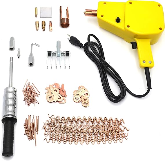 HTTMT- Spot Stud Dent Welder Kit 1600A 110 V Car Dent Puller w / Muti-Hook Weld Meson Pads [ P / N: ET-CAR-FIX001-RAW ]   