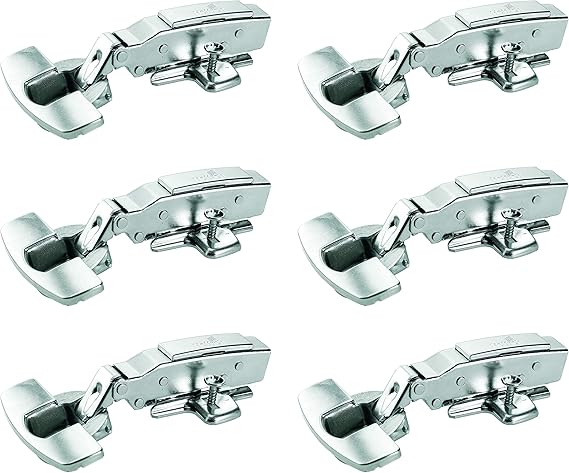 Hettich 9219541 مفصلات وعاء Sensys لسمك الباب 15-22 مم مخفف مثالي (حزمة 6) ، مطلية بالنيكل