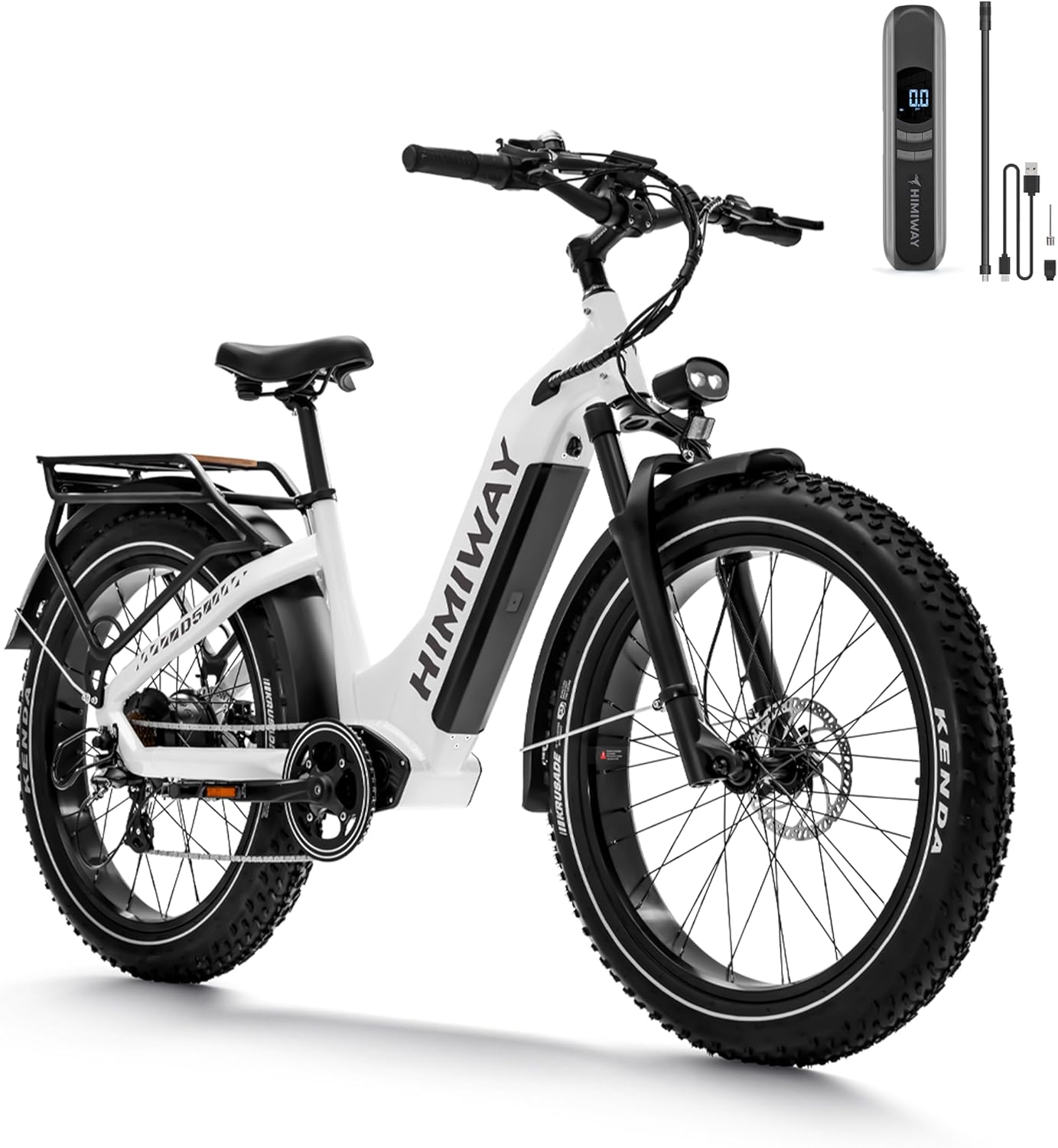 هيميواي زيبرا D5 دراجة كهربائية، 750 W موتور 48 V 20 Ah بطارية قابلة للإزالة 80 Miles المدى E-الدراجة للبالغين، 26 x4 الإطارات 400 lbs الحمولة، الفرامل الهيدروليكية، 25 Mph، 7 سرعات