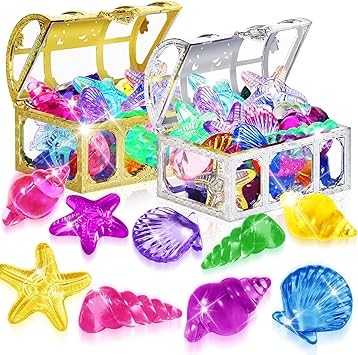 Duchong Pool Toys, 36 Pcs Dive Gems for Kids 4-8,8-12, Assorted Diving Colorful Diamond with 2 Treasure Boxes, Summer Swim Beach Water Toys for Boys Girls