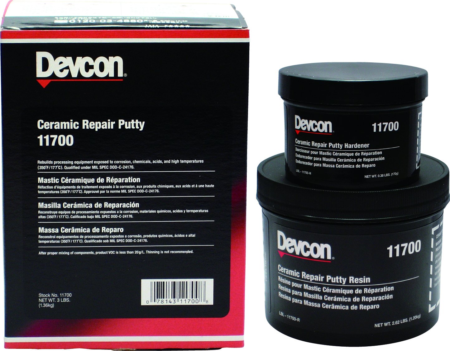 معجون إصلاح السيراميك الأزرق الداكن Devcon 11700 ، 3 lb. حوض