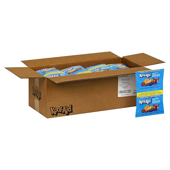 Kool Aid Tropical Punch Drink Mix ، يجعل 2 غالون (حزمة من 15)