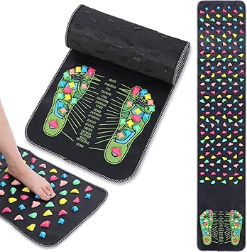 Kifmurase Foot Massage Mat, Acupressure Mats, Reflexology Walk Stone Road for Long Sitting Elderly Students Workers, Foot Massage Acupoint Mat for for Pain and Stress Relief 68.9 x 13.78 Inches