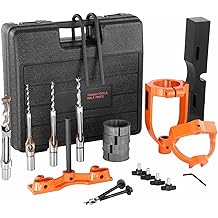 Drill Press Mortising Attachment - Square Hole Chisel Set with 5 Bushings, Woodworking Mortise & Tenon Tools for Drilling Machine