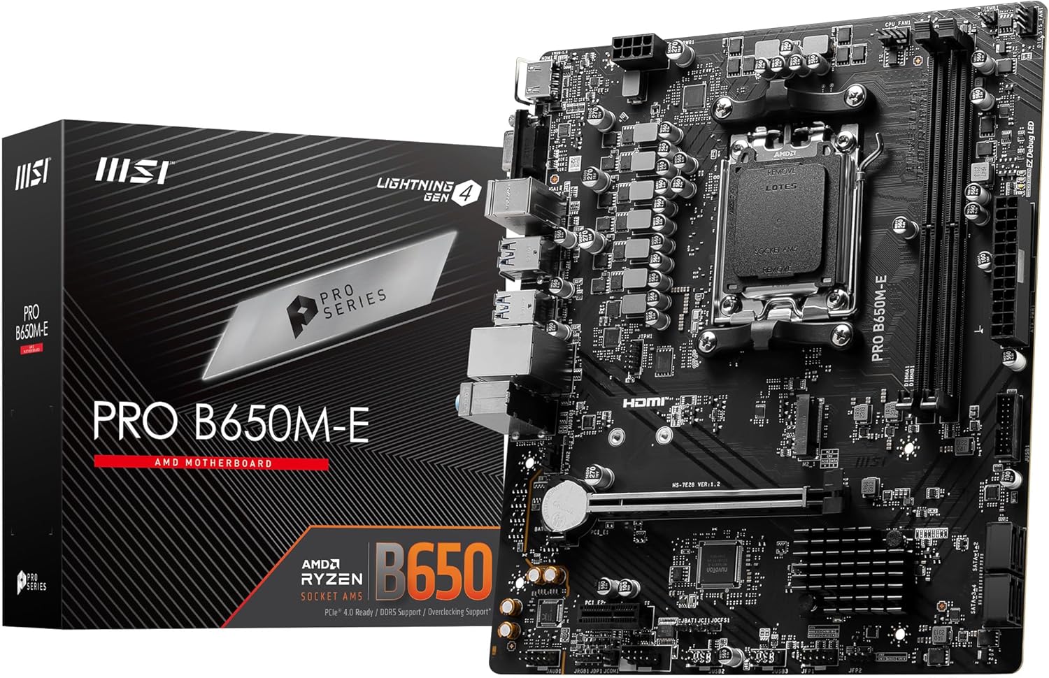 MSI MB PRO B650M-E AM5 DDR5 6800MHZOC HDMI VGA M.2 USB3.2 2.5G LAN MATX