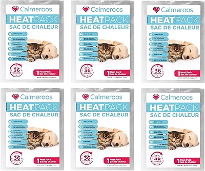 عبوة حرارية 6 عبوات لألعاب القط والجرو Heartbeat Plush - كل عبوة يمكن التخلص منها تمنح 36 ساعة من الحرارة الطبيعية والرائحة