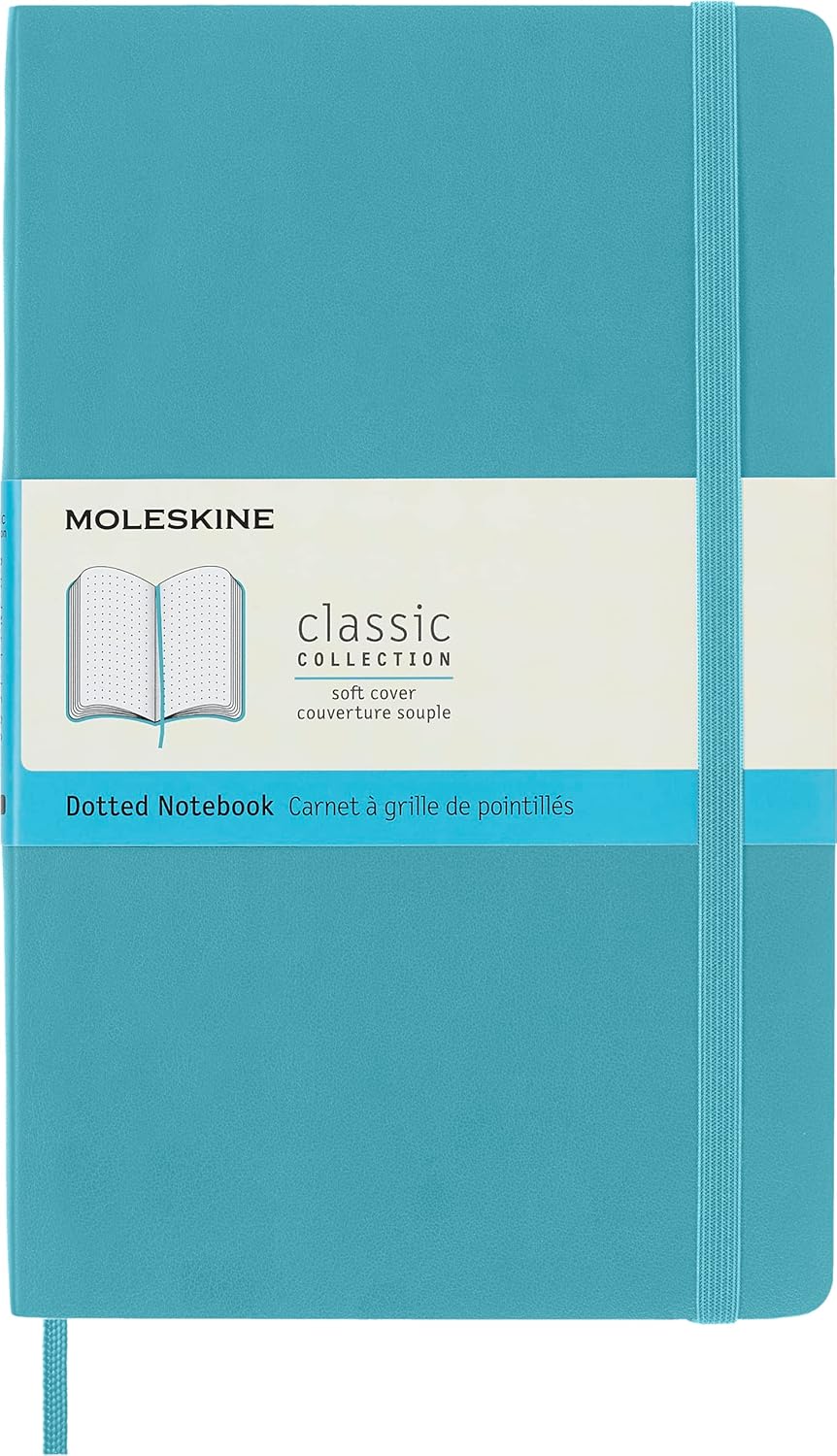 Moleskine Classic Notebook، Soft Cover، Large 5 x 8.25 RuledLined، Myrtle Green، 192 Pages