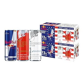 Red Bull Energy Drink Summer Celebration Variety Pack, with 80mg Caffeine, Taurine & B Vitamins, 8.4 fl. oz., Pack of 24 Cans