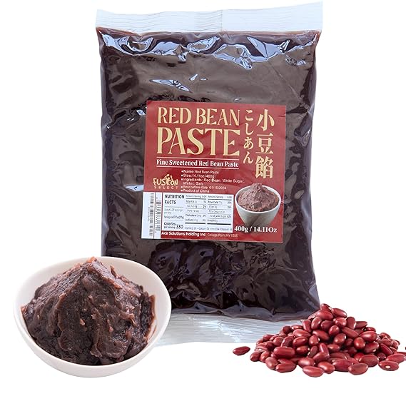 فيوجن سيليكت معجون الفاصوليا الحمراء - معجون Adzuki Bean المحلى الناعم لكعكة القمر والحلويات والكعك والحلويات ، Mochi - للأطعمة الصينية واليابانية والكورية - بدون إضافات أو مواد حافظة ( 1X )