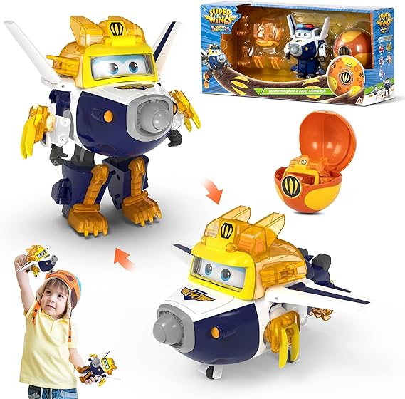 Super Wings EU760965 تحويل كرة بول وحيوان ، تقريبًا. 5 بوصة لعبة قابلة للتحويل الشكل مع 1 سوبر بول وملحقاتها ، للأطفال من 3 سنوات   