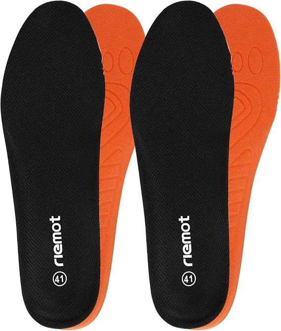 riemot Men/Women Soft and Comfortable Memory Foam Insoles,Replacement Shoe Inserts for Sports Shoes,Walking Shoes,Cushioning Insole,Breathable Sole Inserts Black Men 10/EU43
