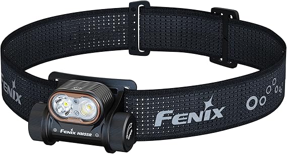 Fenix Rechargeable Headlamp 1200 Lumen, Black, 1410687 FX-HM55R-Black