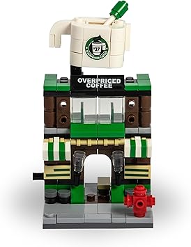 Brick Loot Mini City Coffee Shop Building Set, 208 Pieces, Cafe Model Kit & Barista Minifigure, Toy Building Blocks, Compatible Mini Bricks, Creative Gift for Kids, Ages 6 +