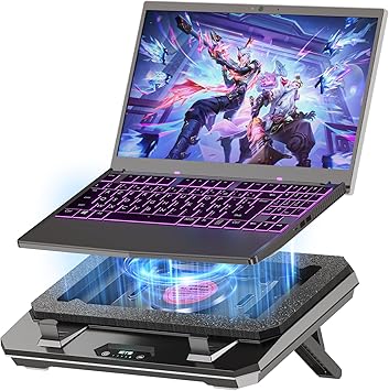 IETS GT300 Upgraded Laptop Cooling Pad with Adjustable Stand, Turbo Boosted Cooler for Rapid Cooling 10-17inch Gaming Laptop, Flexible Sealing Ring,Featuring Air Filtration Adjustable clamp