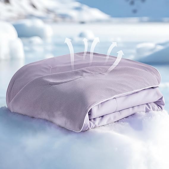 Bedsure Cooling Blankets for Hot Sleepers - Cooling Comforter, Summer Ice Cold Twin XL Blanket for Bed, Lightweight Breathable Double-Sided Comforter for Dorm Room, Lavender, 66x90 Inches