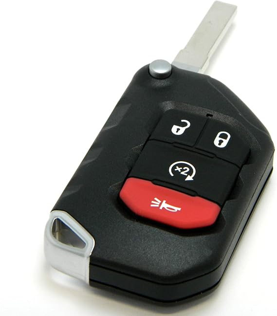 OEM Electronic 4 - زر Smart Flip Key Fob Remote متوافق مع جيب (معرف FCC: OHT1130261 ، P / N: 68416784 ، 68292944)