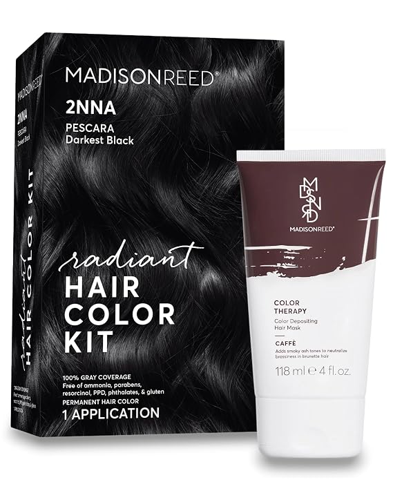 مجموعة ألوان الشعر Radiant Refresh من Madison Reed - مجموعة ألوان الشعر Radiant باللون الأسود Pescara - 2NNA والعلاج بالألوان في Caffe