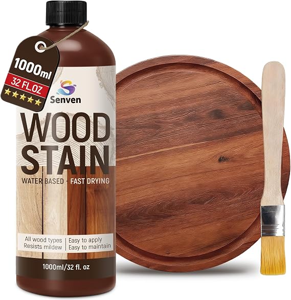 Wood Stain, Teak Wood Stain, 1000ml/35oz Woods-Stain for Woods, Furniture, Cabinet, Fast Drying Woods-Stain, Non-Toxic Wood-Stains, Water Based & Low Odor Wood-Stains, Indoor & Outdoor Woods Stains