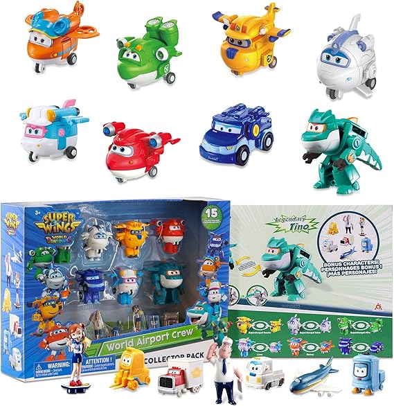 Super Wings Transformer Toys 2, Jouet Avion, Mini Figurines Pour Les Enfants de 3 a 12 Ans, Anniversary Fete Pour Les Garcons et les Filles 15 Pieces