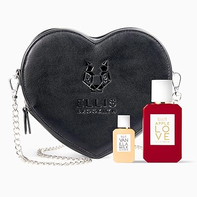 Ellis Brooklyn HEARTBREAKER Perfume Gift Set - Black Heart Bag, APPLE LOVE 50mL Eau De Parfum, VANILLA MILK 7.5mL Eau De Parfum