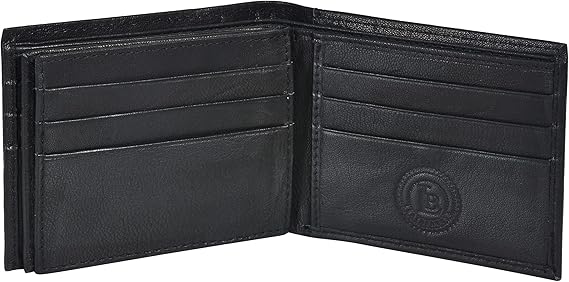 محفظة جلدية من نوع Bifold جديدة آمنة متعددة جيوب Billfold 2 Id Wb Zipper